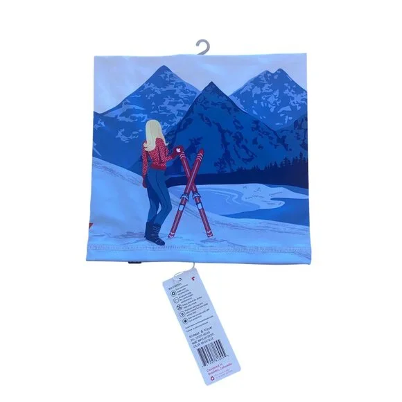 NWT Krimson Klover Illustrated Maple Neck Gaiter "Live Boldly" Blue HTF New - Picture 2 of 9